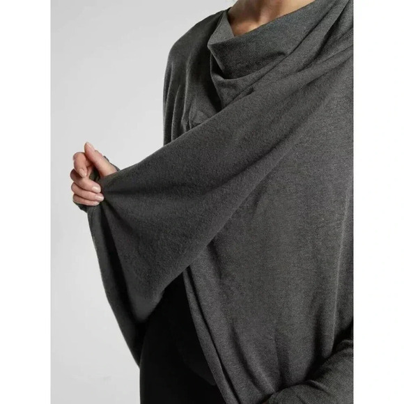 ATHLETA WOMEN'S CHARCOAL GRAY PURANA WRAP HOODIE SWEATSHIRT SWEATER Sz 1X - Picture 6 of 16